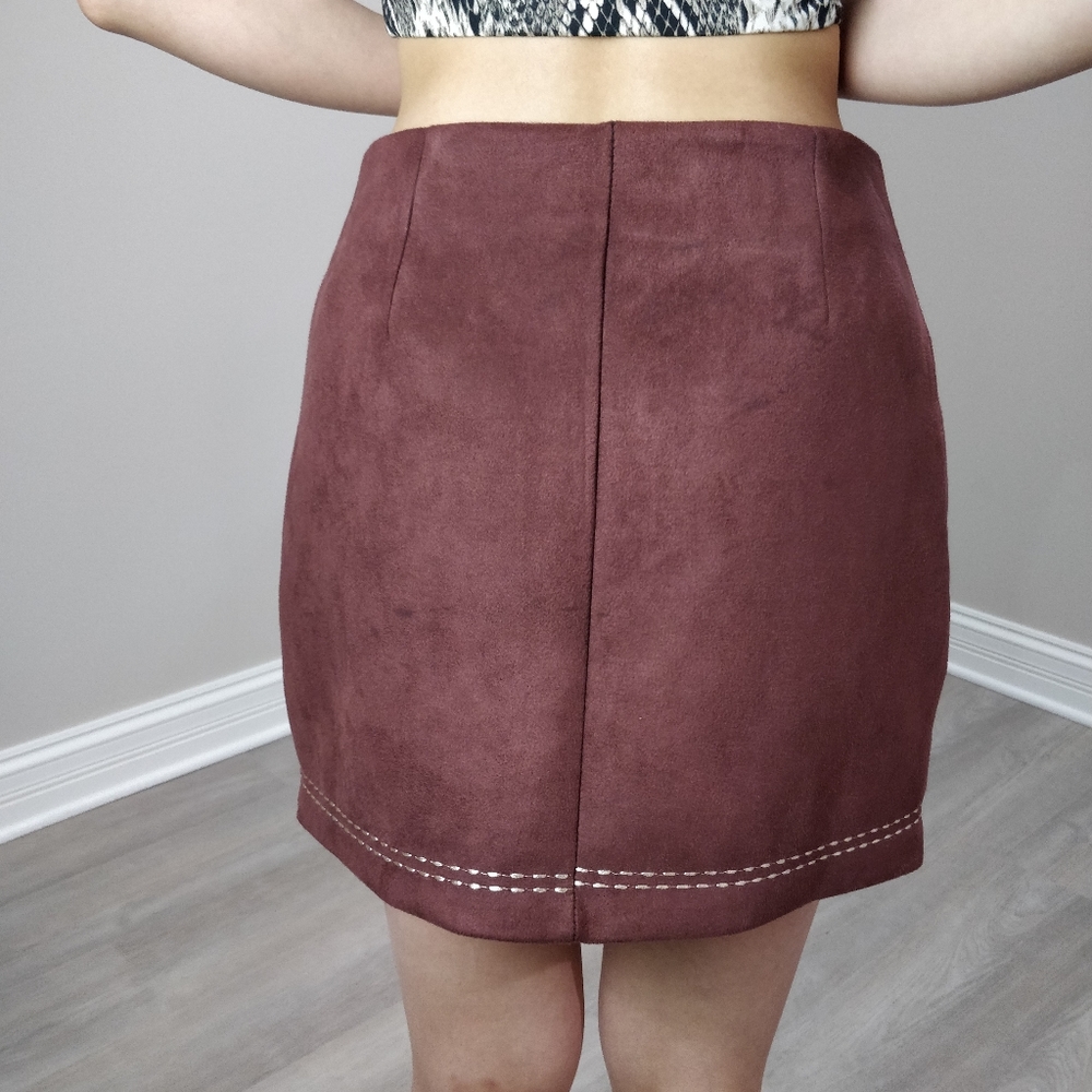 (3/$15) Faux suede cotton zipper pocket skirt - Picture 3 of 10
